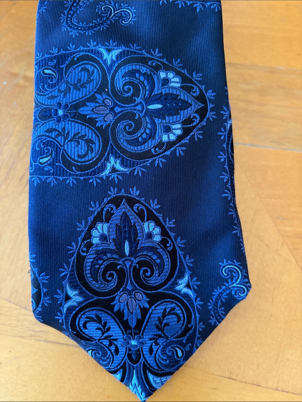 Santorelli Navy and Royal Blue Paisley Men's Tie